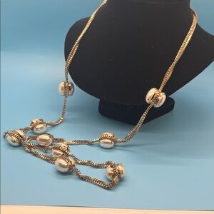 #0119. Talbots Gold and Cream Pearl Necklace